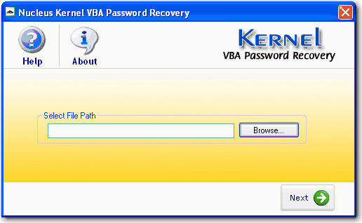 Recover lost or forgotten VBA passwords. Home / Products / VBA Password Recovery