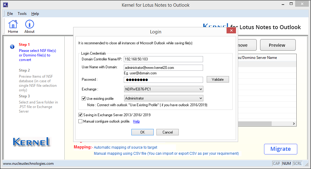  source and Exchange Server versions as destinations