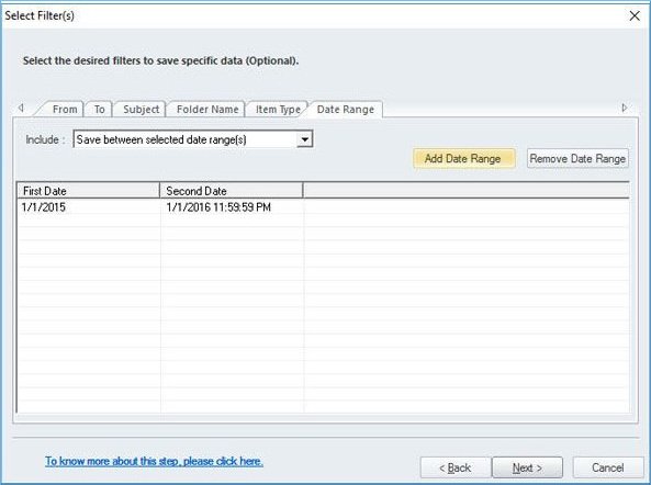 Filter based on date range