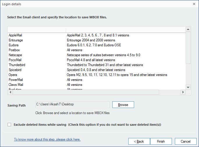 Save file in MBOX format