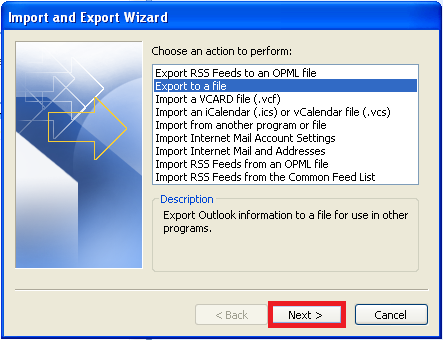 Click Export to a file