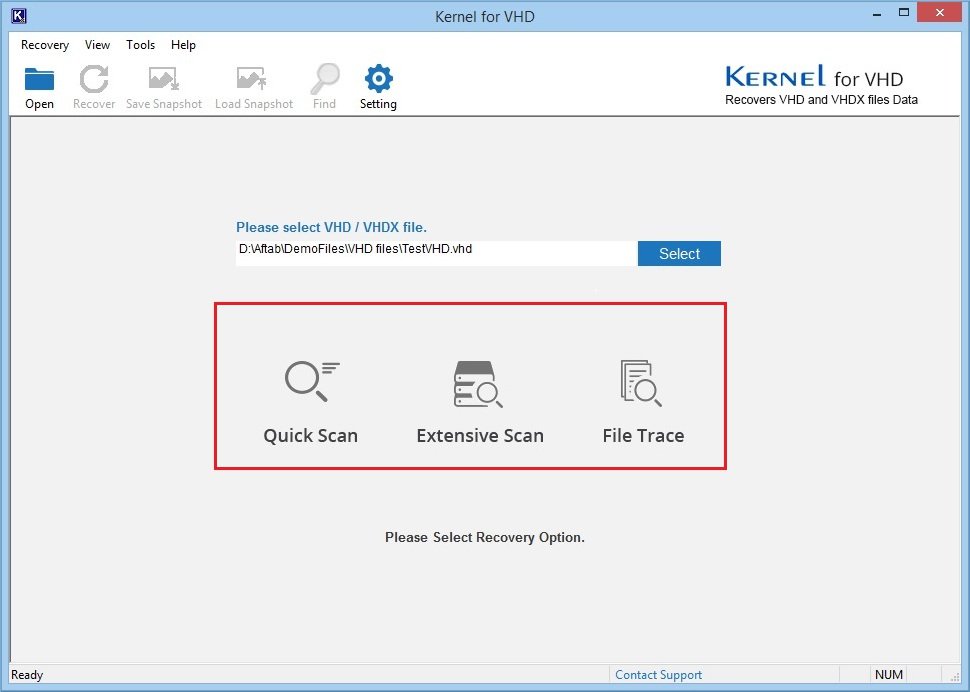 select the specific scanning method.