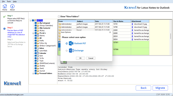 Choose Outlook PST option as the destination