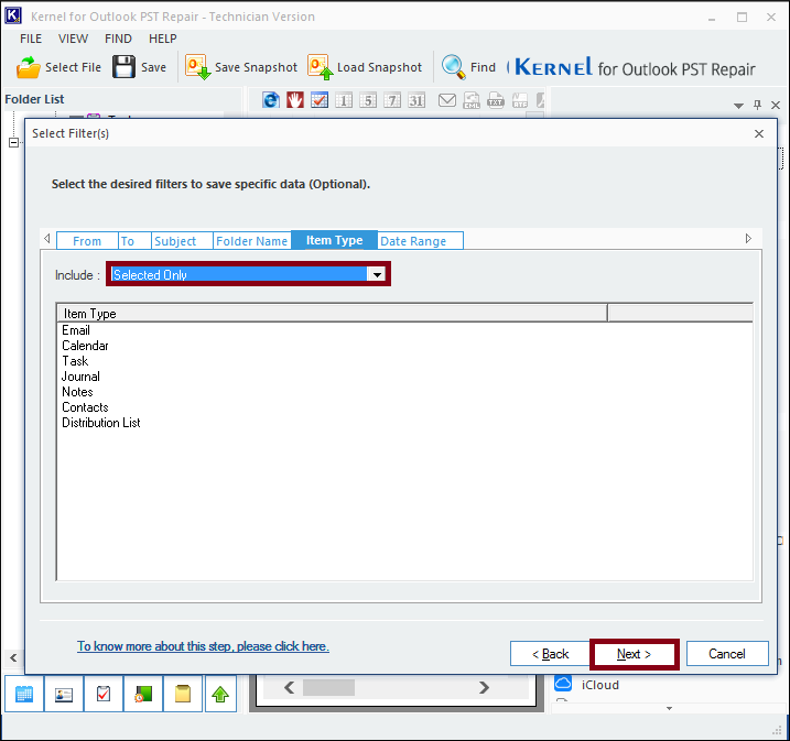 apply filters to customize the process