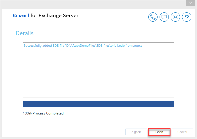 EDB file is scanned successfully