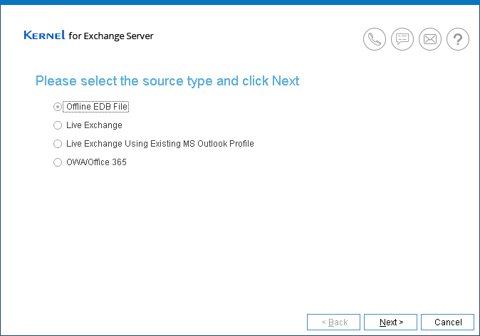 select Offline EDB file