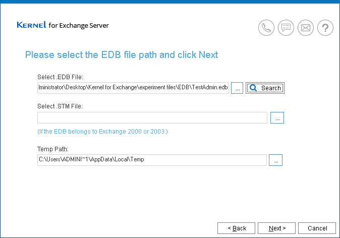 Select the specific EDB file
