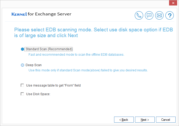 Select a scanning mode