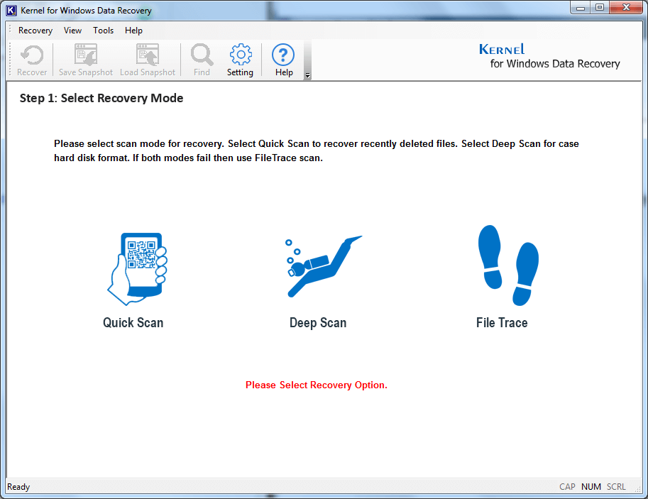 scanning mode as per your requirement