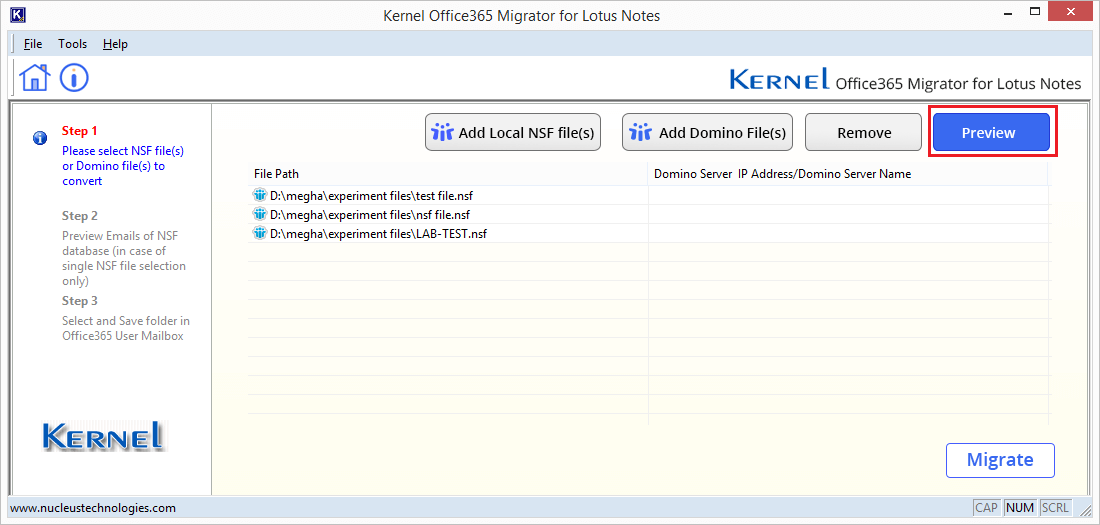 Complete preview of Lotus Notes file