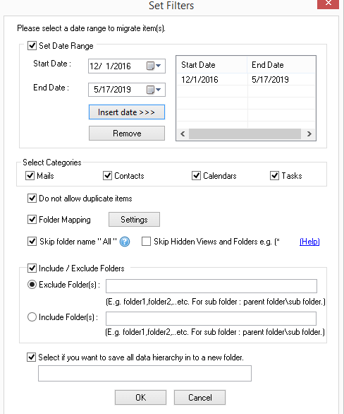 Select filter option