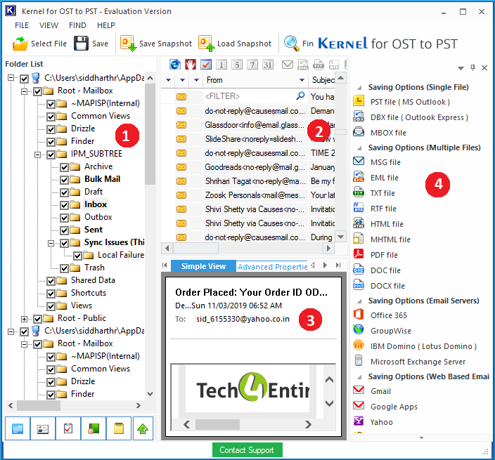 export/transfer/migrate your OST file data