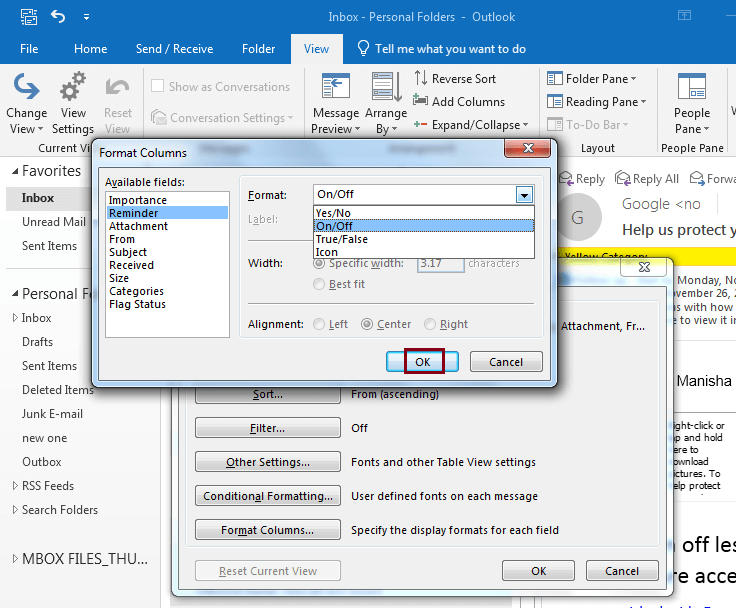 Select Format Columns