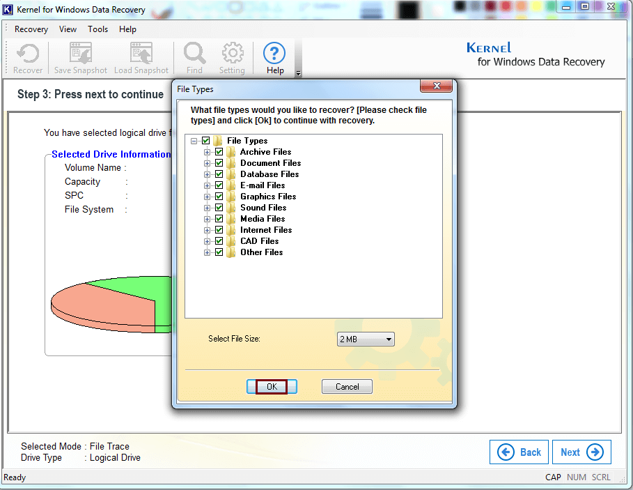 select file to recover