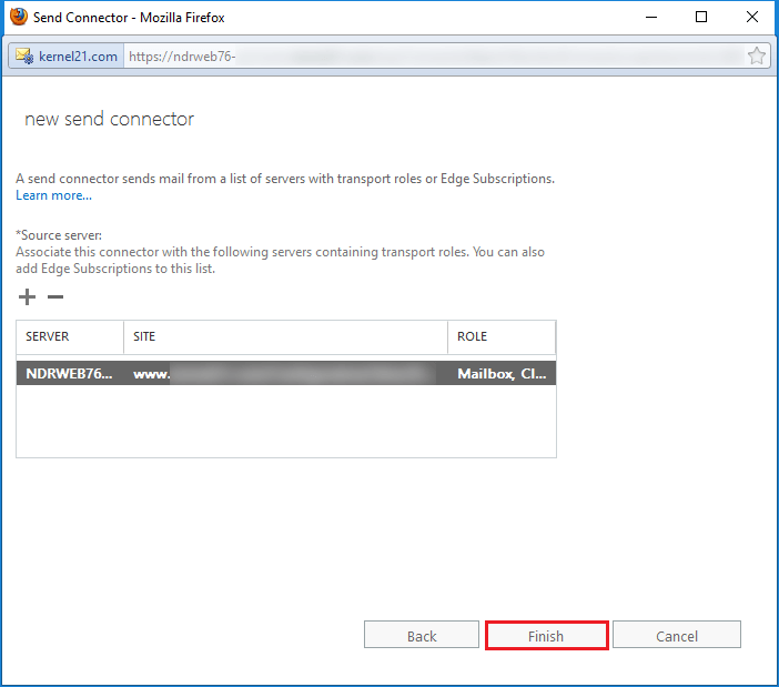 Select the source server