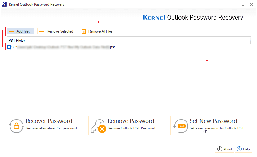 Add Files to a password secured PST data file