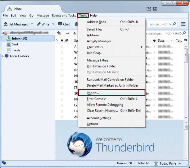 Open Mozilla Thunderbird