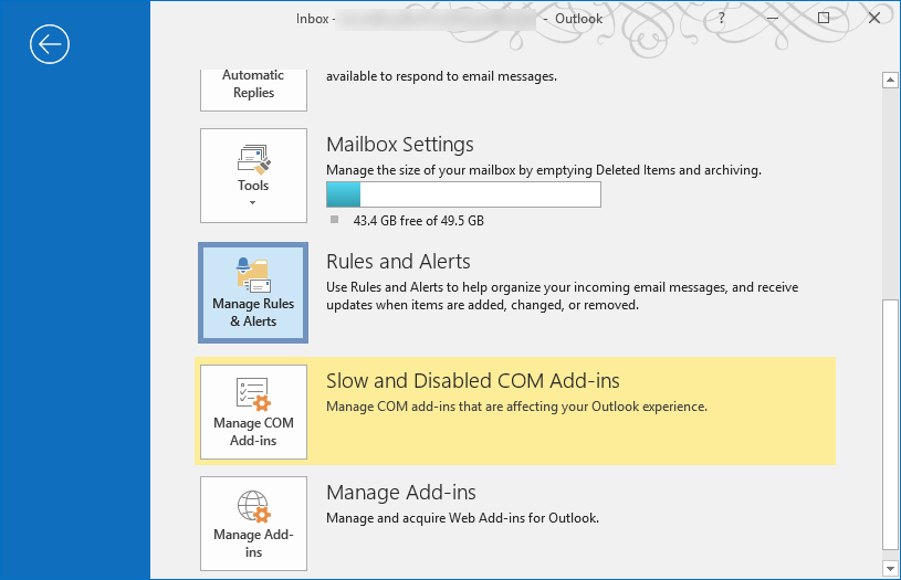 Run the Microsoft Outlook and Manage Rules & Alerts