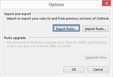 Click Export Rules