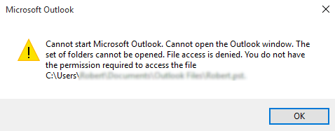 Cannot Start MS Outlook
