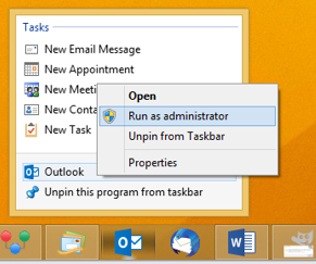 Run Outlook as Administrator