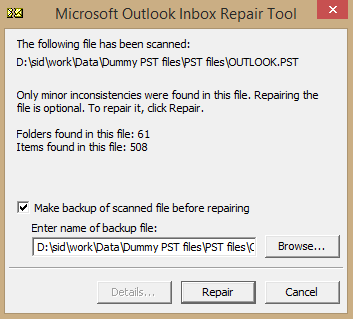 Repair the file