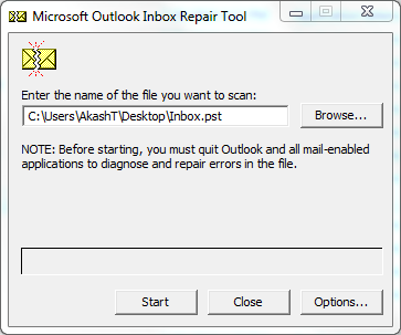 Inbox Repair tool