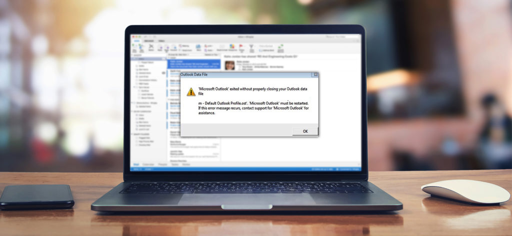 How to fix the error default outlook account ost must be restarted