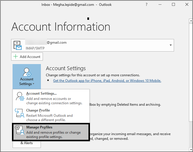 Start the Microsoft Outlook application