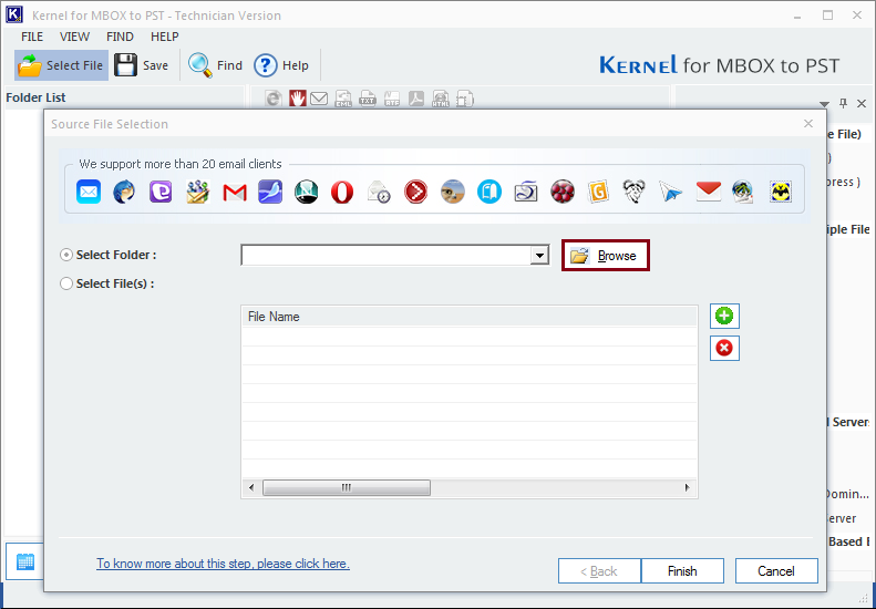 Launch MBOX to PST tool