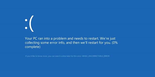 Whea Uncorrectable Error in Windows 10