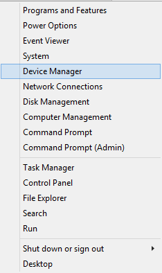 select the Device Manager option.
