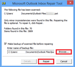 2gb outlook pst repair