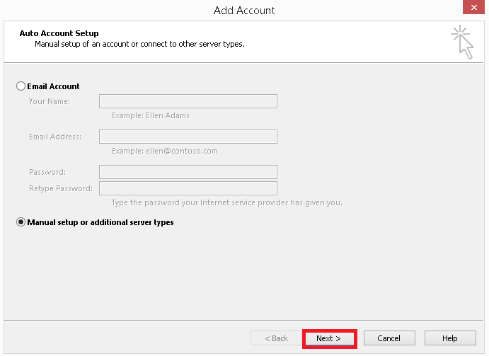 Manual setup or additional server types