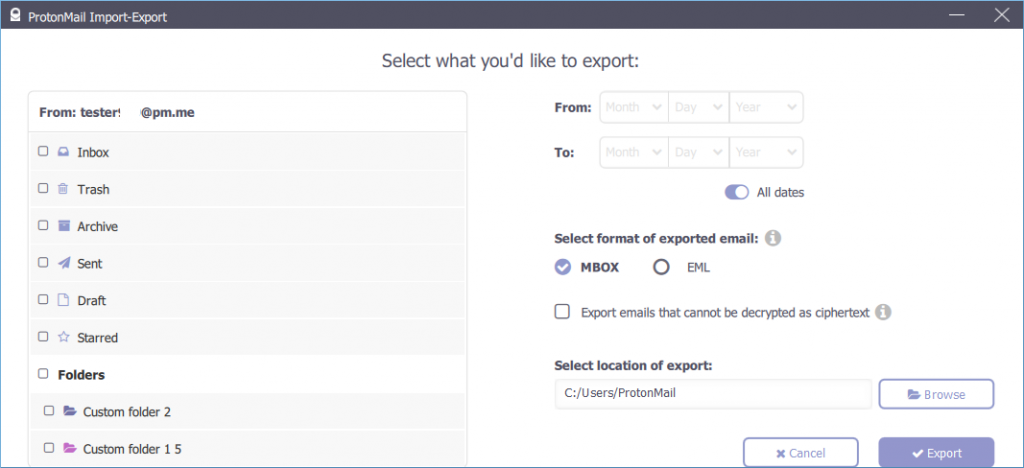 Select what you’d like to export