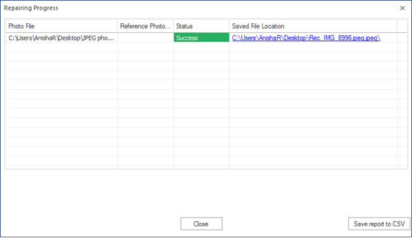 Save report to CSV