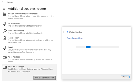 Run the troubleshooter