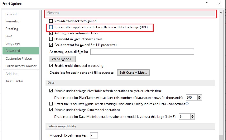 Ignore other applications that use Dynamic Data Exchange