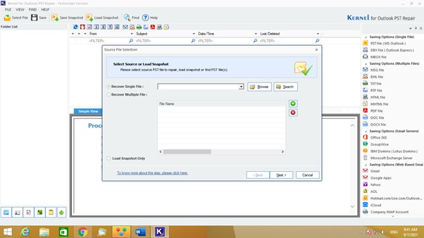 Install the Outlook PST Repair on your system