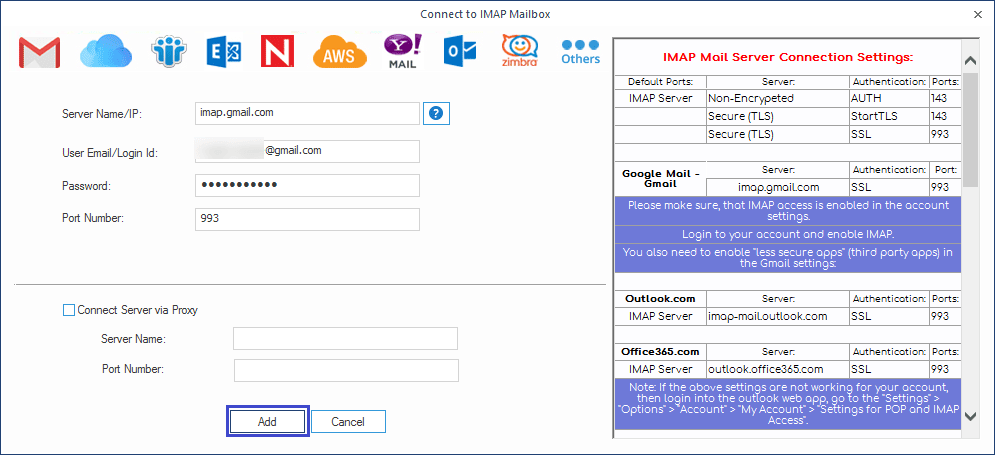Connect to IMAP Mailbox