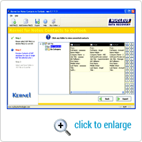 Preview contact of NSF database