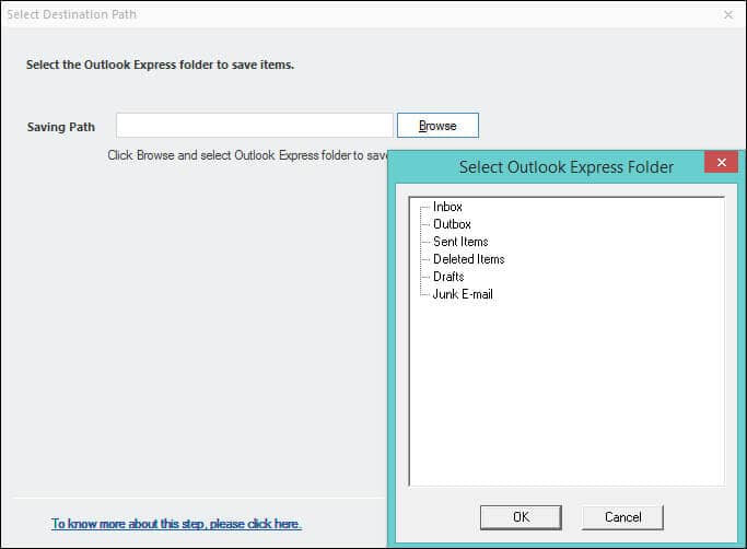 Provide the location to migrate the data into DBX File