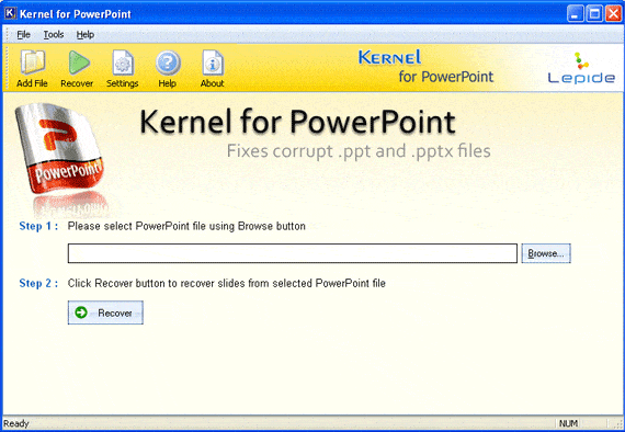 Browse the corrupt PowerPoint file for scanning