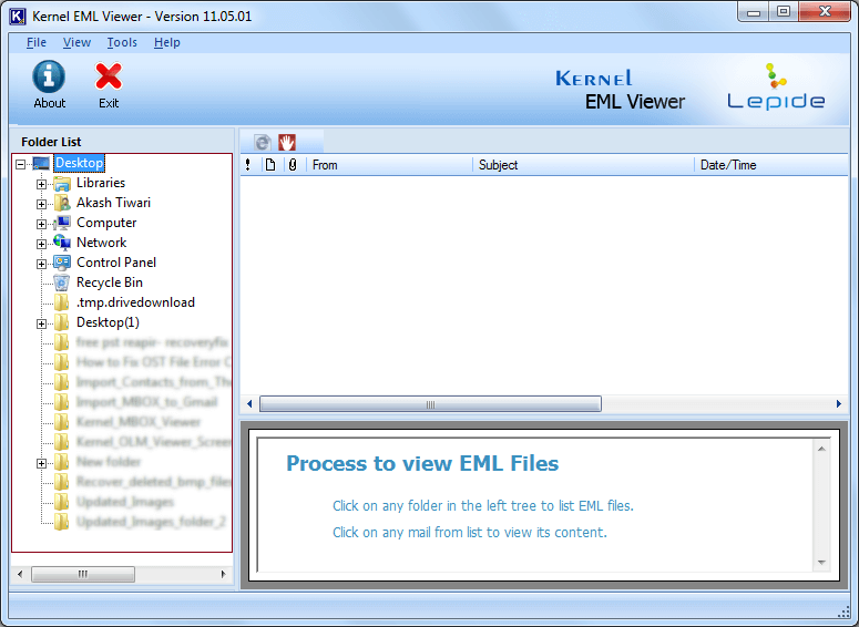 Welcome Screen of EML Viewer Freeware.