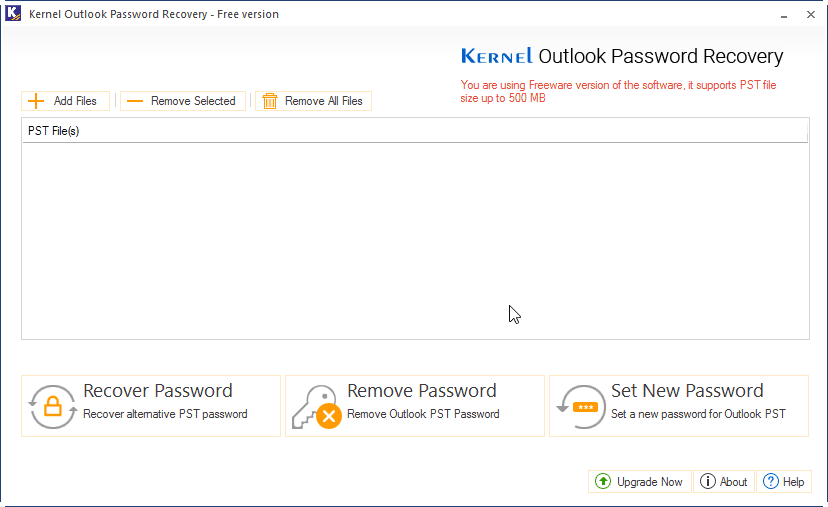 Kernel Outlook Password Recovery tool – To recover, remove, and reset PST passwords
