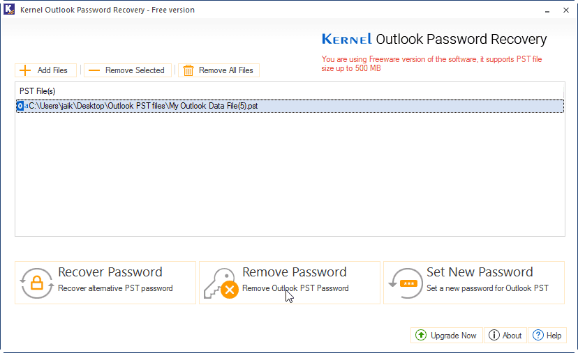 Remove Password in Outlook PST file