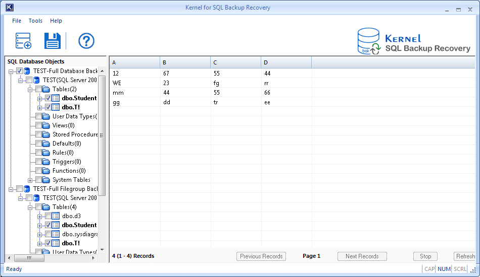 Preview SQL database objects