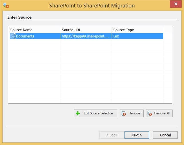 Map the Source and destination data.