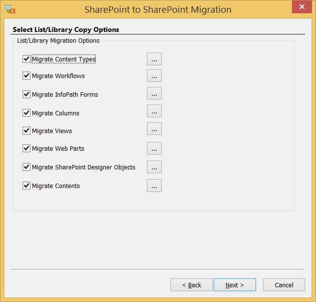 Select Source data properties