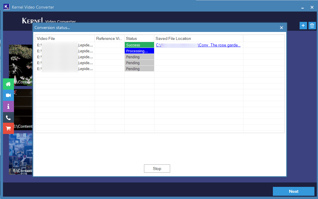 Completion of video file format conversion